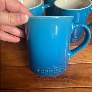 5 Blue Le Creuset Mugs